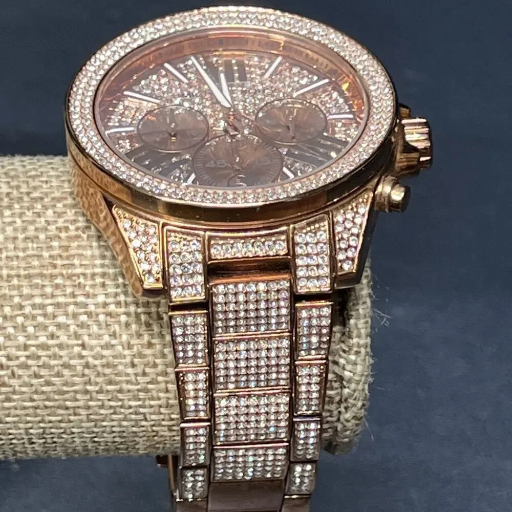 Michael Kors MK6452 Wren Rose Gold Pave Glitz StainlessSteel Women's Wrist Watch